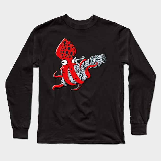 Major Kraken Squid on his own Long Sleeve T-Shirt by squidhunterwa